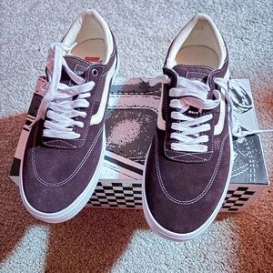 Vans Low-Top Suede Sneakers in Brown and White